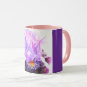 Purple Iris Flower Watercolor Womans Irises  マグカップ (正面右)