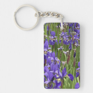 Purple Iris Flowers Nature Plants Photography キーホルダー
