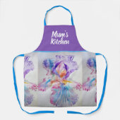 Purple Iris Irises Floral Flower Christmas エプロン (正面)