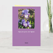 Purple Iris Irises Flower floral Mothers Day Card カード (裏面)