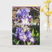 Purple Iris Irises Flower floral Mothers Day Card カード (黄色い花)