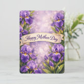 Purple Iris Mother’s Day Greeting Design シーズンカード (スタンド正面)