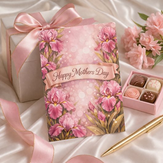 Purple Iris Mother’s Day Greeting Design シーズンカード