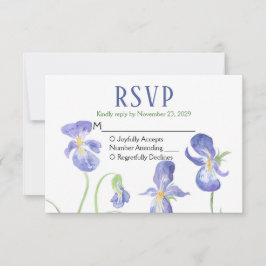 Purple Iris RSVPの結婚応答 出欠カード