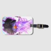 Purple Iris Watercolor Flower Floral Birthday ラゲッジタグ (正面横)