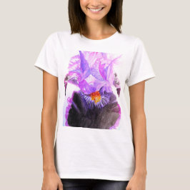 Purple Iris Watercolor Flower Floral Birthday Tシャツ