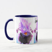 Purple Iris Watercolor Flower Floral Painting マグカップ (左)