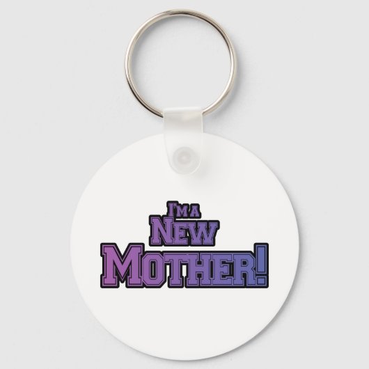 Purple I's a New Mother Tシャツとギフト キーホルダー (正面)