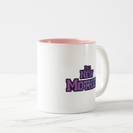 Purple I's a New Mother Tシャツとギフト ツートーンマグカップ (正面右)
