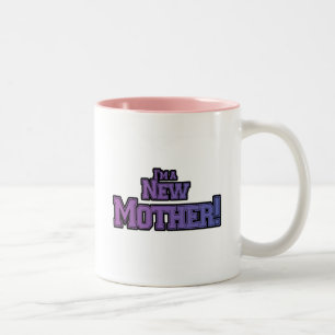 Purple I's a New Mother Tシャツとギフト ツートーンマグカップ