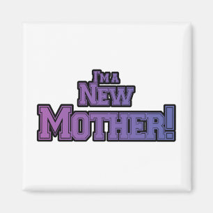 Purple I's a New Mother Tシャツとギフト マグネット