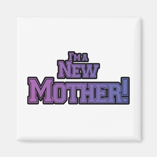Purple I's a New Mother Tシャツとギフト マグネット (正面)