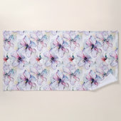 Purple Island Flowers ビーチタオル (正面)