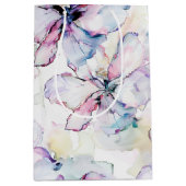 Purple Island Flowers Birthday ミディアムペーパーバッグ (正面)