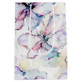 Purple Island Flowers Birthday ミディアムペーパーバッグ (裏面)