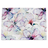 Purple Island Flowers Birthday ラージペーパーバッグ (正面)