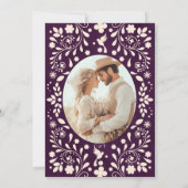 Purple Ivory Mexican Wedding Photo Invitation 招待状 (裏面)