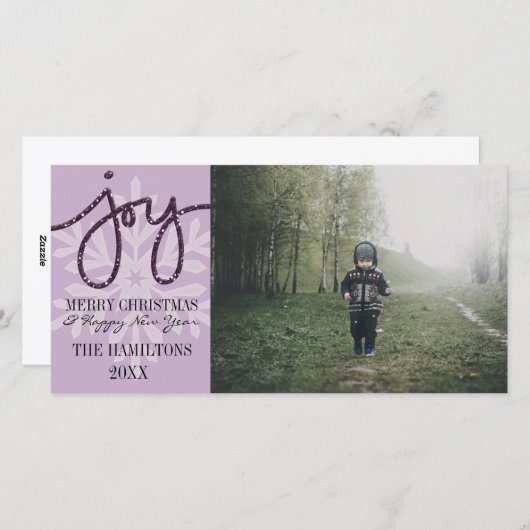 Purple JOYスノーフレークフォトカード シーズンカード (正面/裏面)