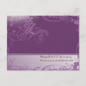 Purple Kanji for Love Cheap 結婚's インビテーションポストカード (裏面)