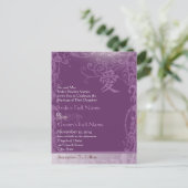 Purple Kanji for Love Cheap 結婚's インビテーションポストカード (スタンド正面)