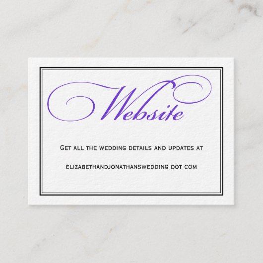 Purple Kashikalの結婚Webサイト情報 エンクロージャーカード (正面)