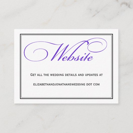 Purple Kashikalの結婚Webサイト情報 エンクロージャーカード (正面)