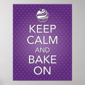 Purple Keep Calm and Bake On Poster ポスター (正面)