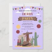Purple Kentucky Derby Party Invitation - Rustic We 招待状 (正面)