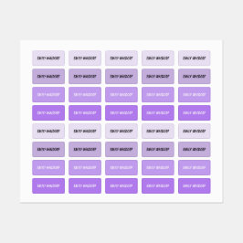 Purple Kids' Name Clothing School Labels ラベル