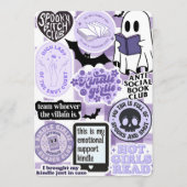 Purple Kindle Insert Girlie Spooky Bookish Ghost シーズンカード (正面)