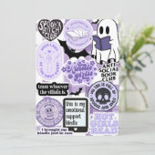 Purple Kindle Insert Girlie Spooky Bookish Ghost シーズンカード (スタンド正面)