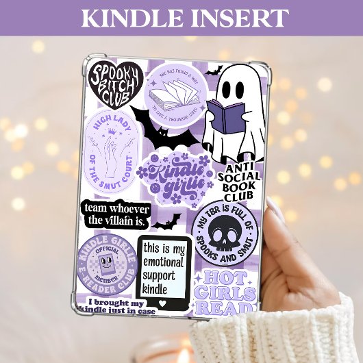 Purple Kindle Insert Girlie Spooky Bookish Ghost シーズンカード
