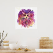 PURPLE KITTEN, KITTY CAT PORTRAIT ポスター (キッチン)