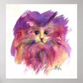 PURPLE KITTEN, KITTY CAT PORTRAIT ポスター (正面)