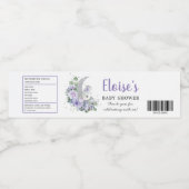 Purple Koala私たちは月の女の子の赤ちゃんシャワー上にいる ペットボトルラベル (シングルラベル)