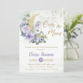 Purple Koala私たちは月の女の子の赤ちゃんシャワー上にいる 招待状 (スタンド正面)