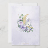 Purple Koala私たちは月の女の子の赤ちゃんシャワー上にいる 招待状 (裏面)