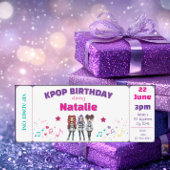 Purple KPOP Birthday Concert Ticket 招待状