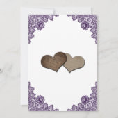 Purple Lace Sunflower String Lights Bridal Shower 招待状 (裏面)