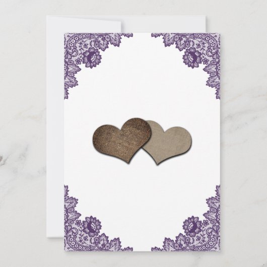 Purple Lace Sunflower String Lights Bridal Shower 招待状 (裏面)