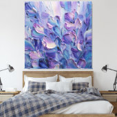 Purple Lavender Blue Petal Texture Abstract Wall A キャンバスプリント (インサイチュ (寝室))
