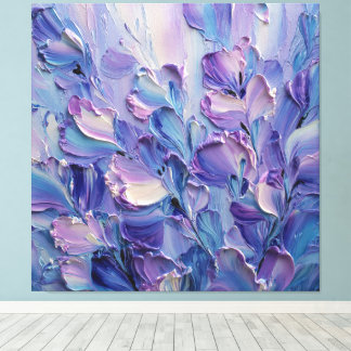 Purple Lavender Blue Petal Texture Abstract Wall A キャンバスプリント