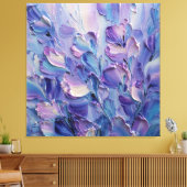 Purple Lavender Blue Petal Texture Abstract Wall A キャンバスプリント (インサイチュ (リビング))