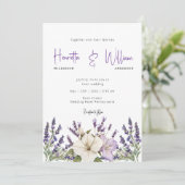 Purple Lavender Botanical Garden Wedding 招待状 (スタンド正面)