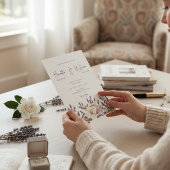 Purple Lavender Botanical Garden Wedding 招待状