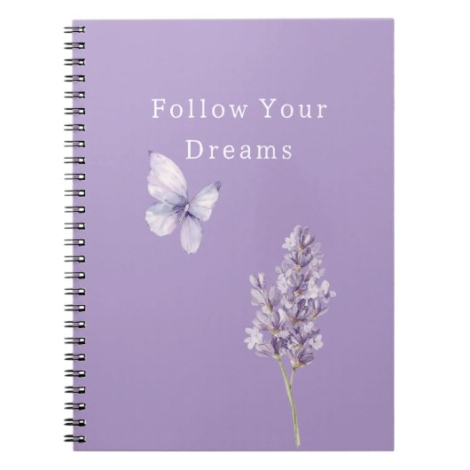 Purple Lavender Butterfly ノートブック (正面)