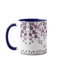 Purple Lavender Cherry Blossom Groomsmen Mugs