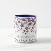 Purple Lavender Cherry Blossom Groomsmen Mugs マグカップ (中央)