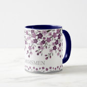 Purple Lavender Cherry Blossom Groomsmen Mugs マグカップ (正面右)