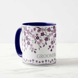 Purple Lavender Cherry Blossom Groomsmen Mugs マグカップ
